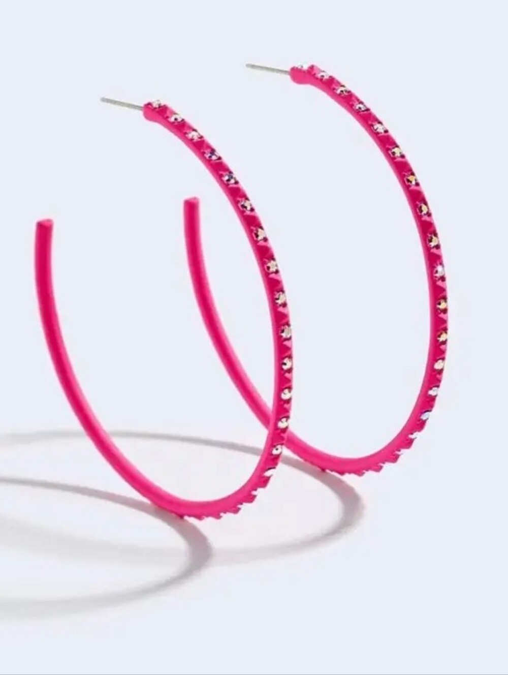 Kendra Scott Val BarbieCore Hot Pink Studded Hoop Earrings New